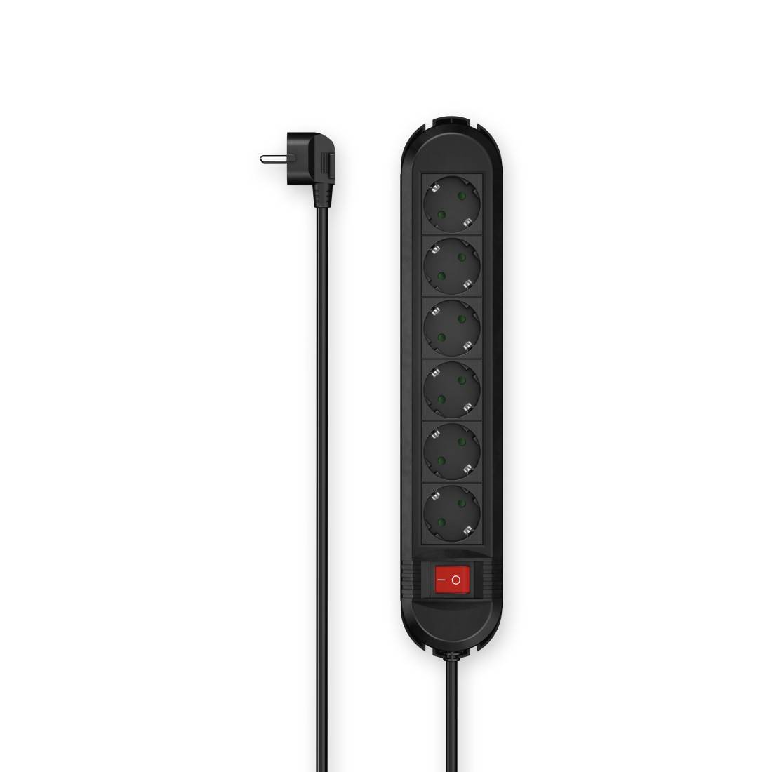 Hama Stekkerdoos 6-voudig Schakelaar Wandmontage 1,5 M Zwart-0