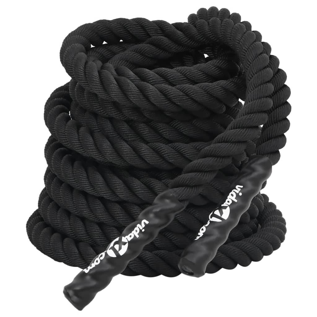 Vidaxl battle rope zwart 15 m 11 kg polyester 87208458560528720845856052-0
