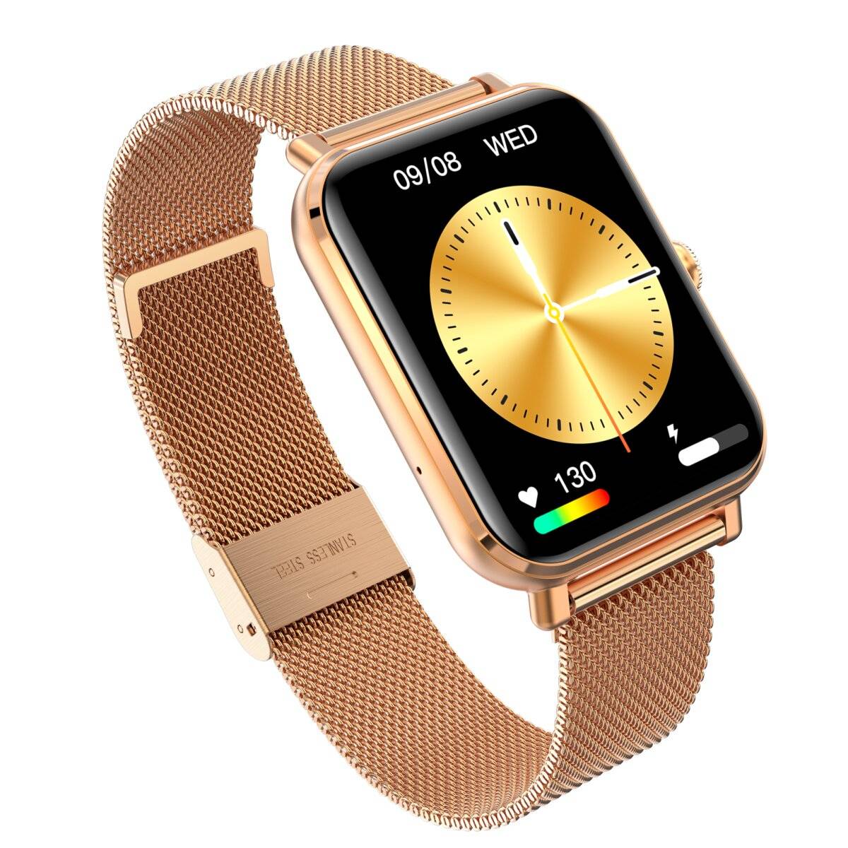 Smartwatch GRC Classic Bellen & SMS Touch Display AMOLED 1.78 Roestvrij staal Goud-1