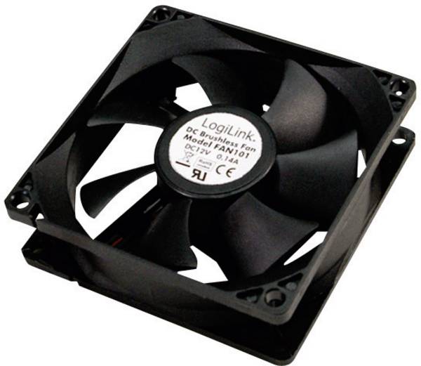 LogiLink FAN101 PC-ventilator Zwart (b x h x d) 80 x 80 x 25 mm