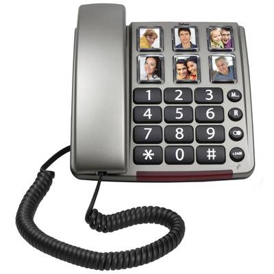 Profoon TX-560 - Vaste telefoon met grote fototoetsen en cijfers, zwart