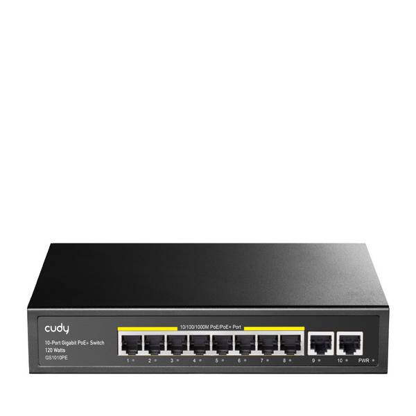 CUDY GS1010PE 8-poorts Gigabit PoE+ Switch 2 Gigabit Uplink-poorten 120W