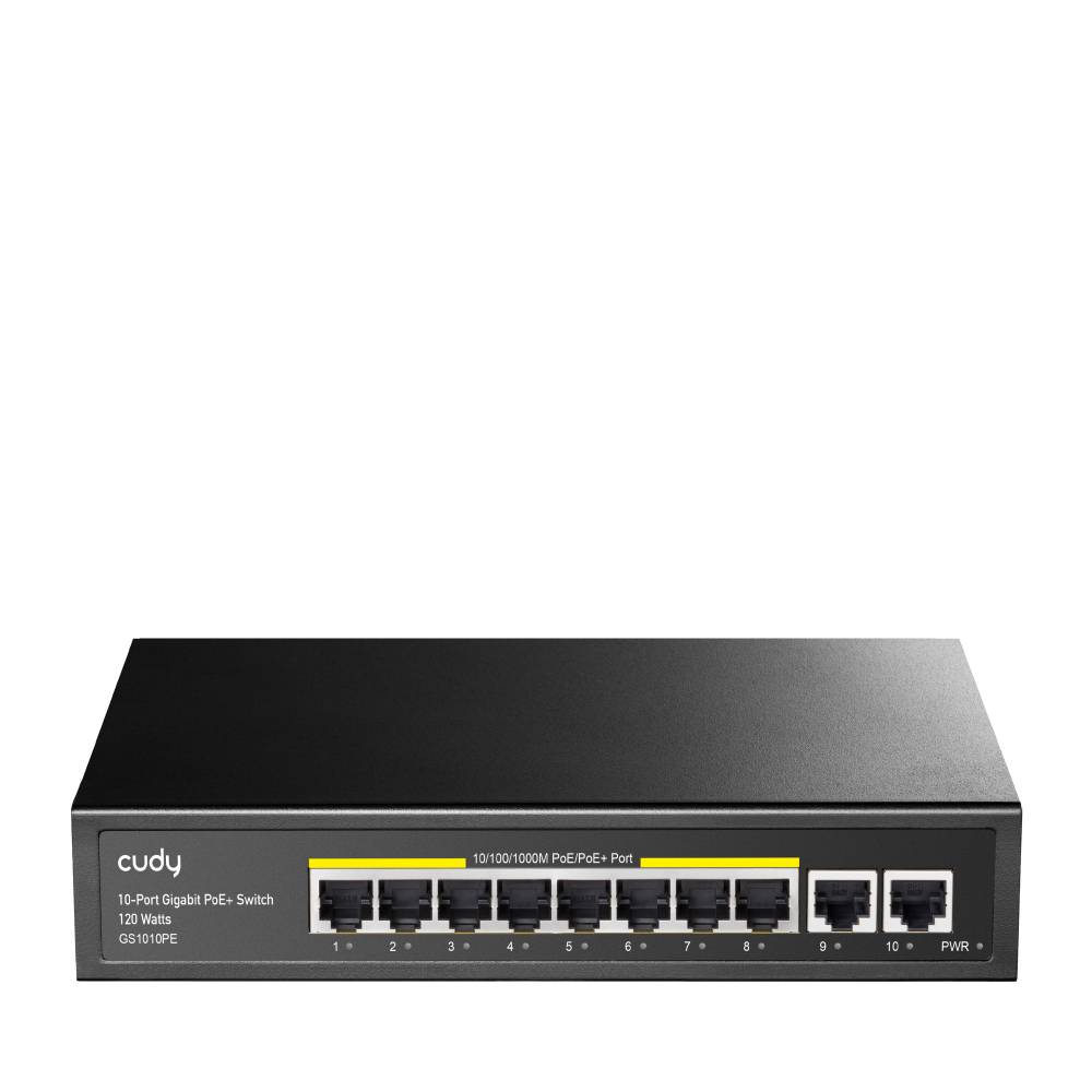 CUDY GS1010PE 8-poorts Gigabit PoE+ Switch 2 Gigabit Uplink-poorten 120W-0