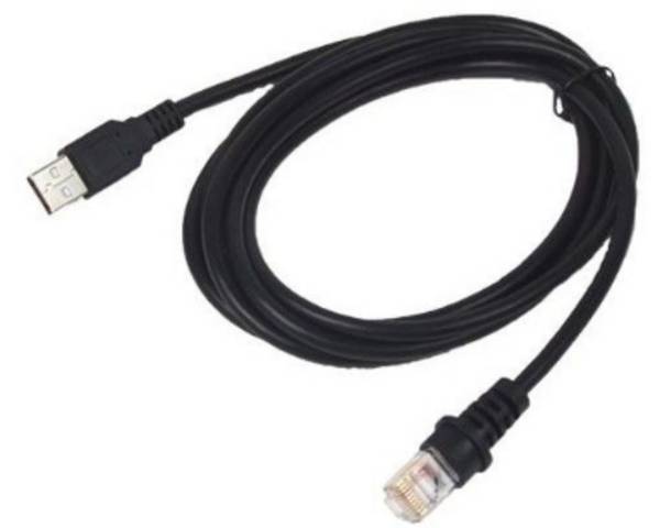 Honeywell CBL-420-300-C00, RS232 (5V signalen), Honeywell Bioptic Stratos Aux, zwart, 10-pins modulair, 3m (9.8´), spira
