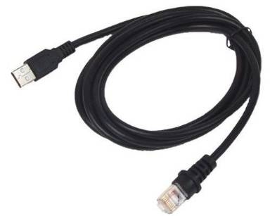 Honeywell CBL-420-300-C00, RS232 (5V signalen), Honeywell Bioptic Stratos Aux, zwart, 10-pins modulair, 3m (9.8´), spira-0
