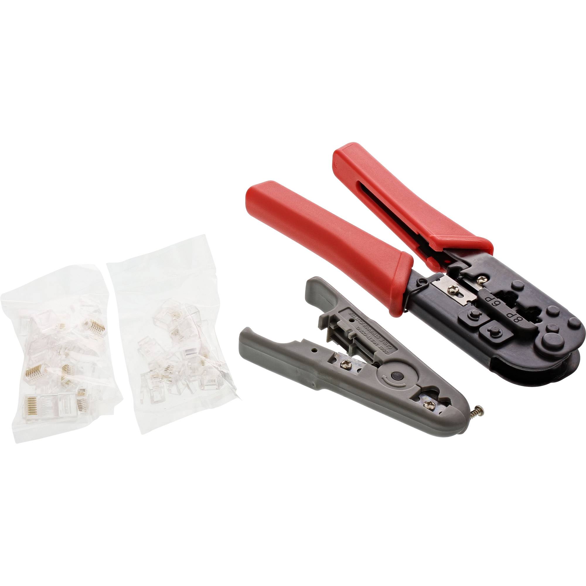 InLine® krimptangset voor RJ45 stekker, incl. tang, draadstripper en westernplug