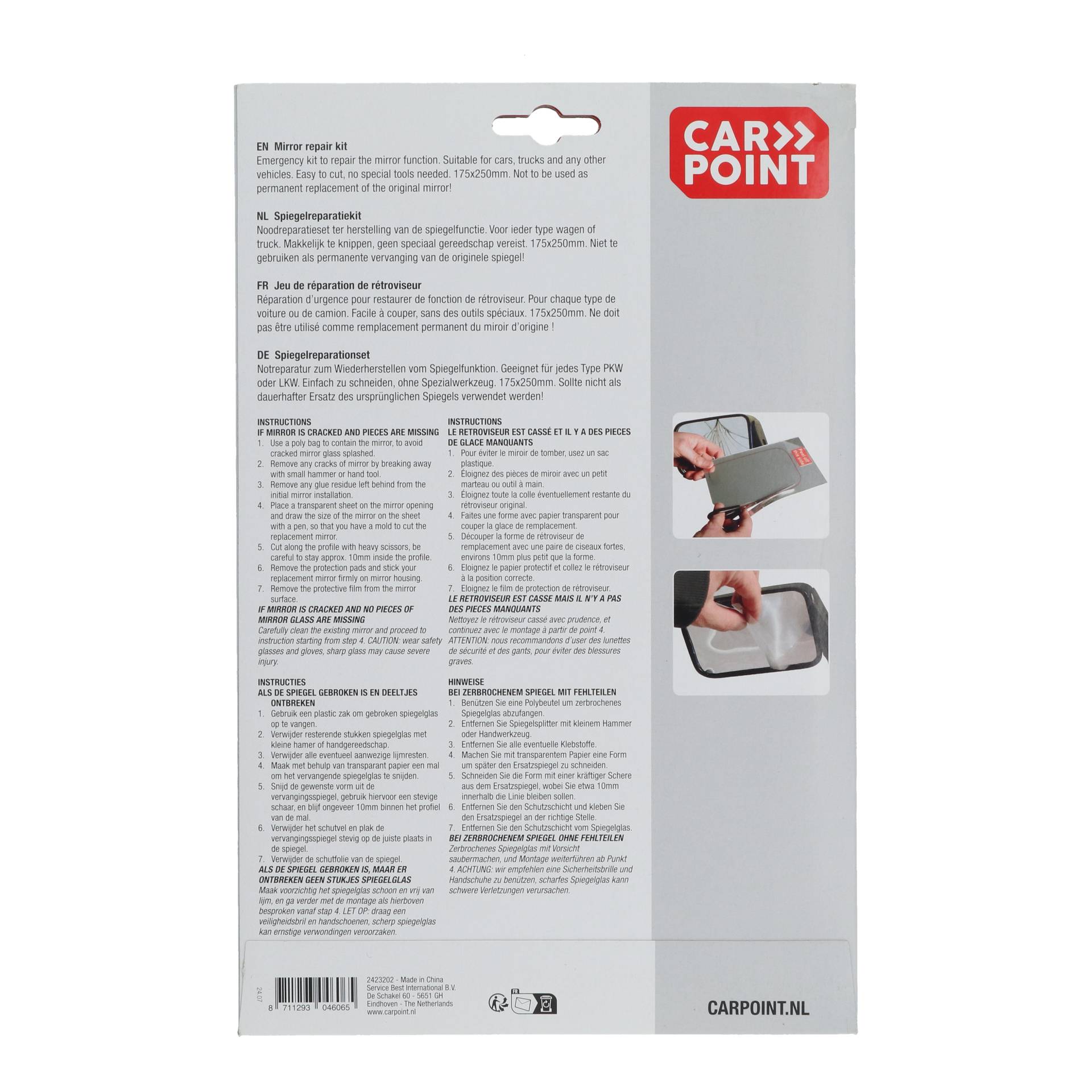 Carpoint Spiegel Reparatiekit 175x250mm-0