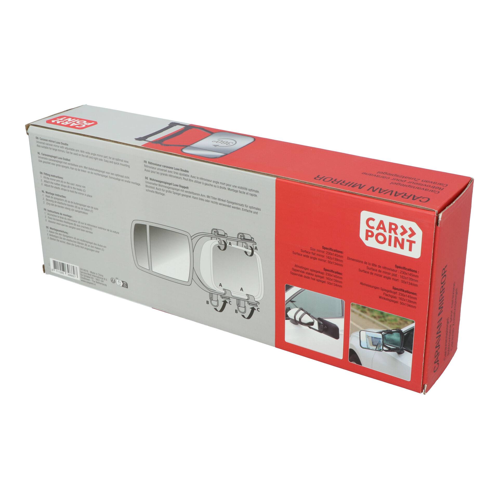 Carpoint Caravanspiegel Luxe vlak glas + dode hoek spiegel-1