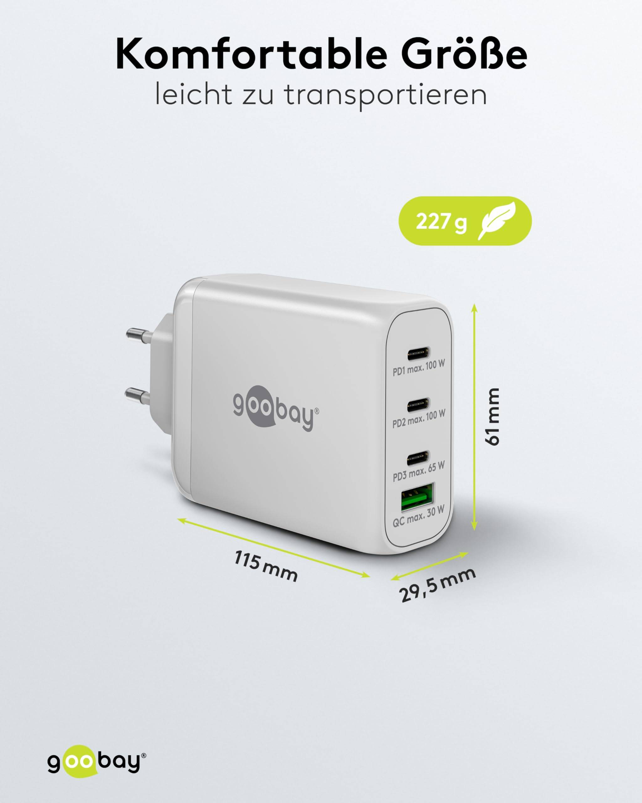 Goobay thuislader met 3x USB-C PD en 1x USB-A QC - GaN - 100W / wit-2
