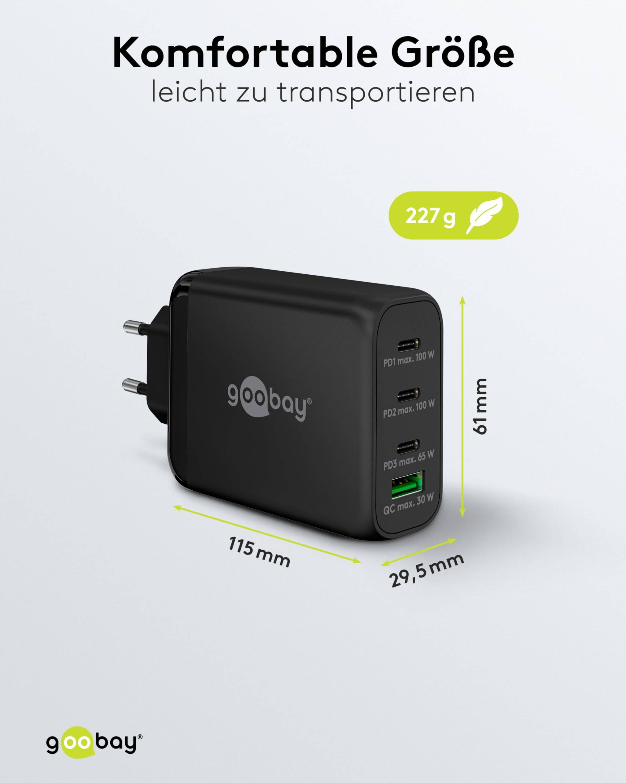 Goobay thuislader met 3x USB-C PD en 1x USB-A QC - GaN - 100W / zwart-2