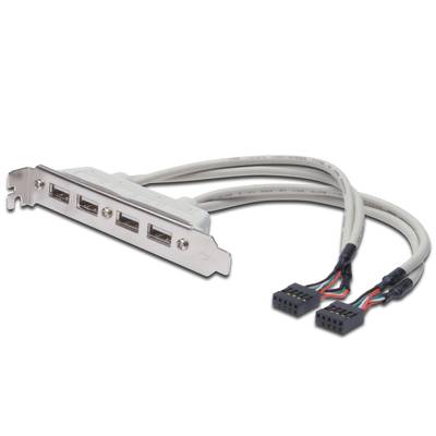 Digitus USB 2.0 Adapter [4x USB 2.0 bus intern 10-polig - 2x USB 2.0 bus A] AK-300304-002-E 