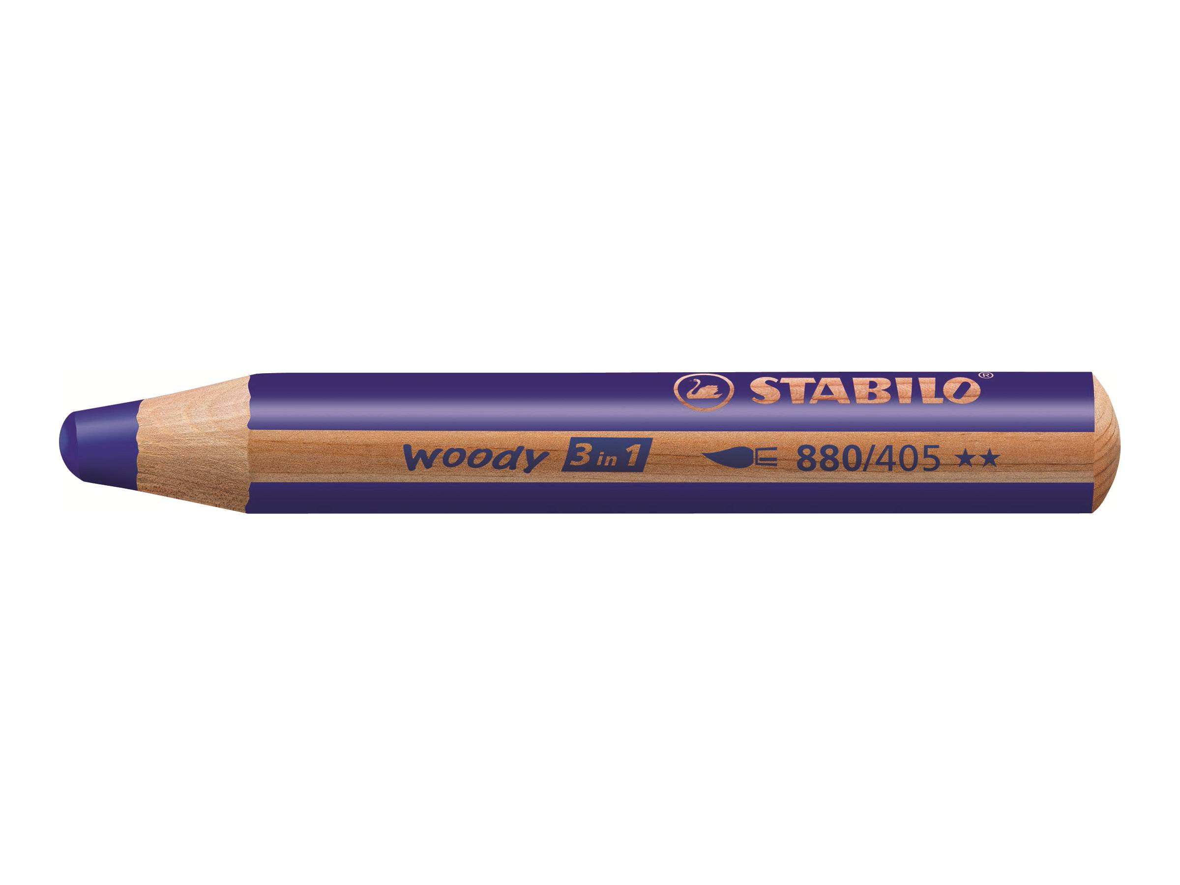 Kleurpotloden STABILO 880 woody 3 in 1 multitalent blauw-0