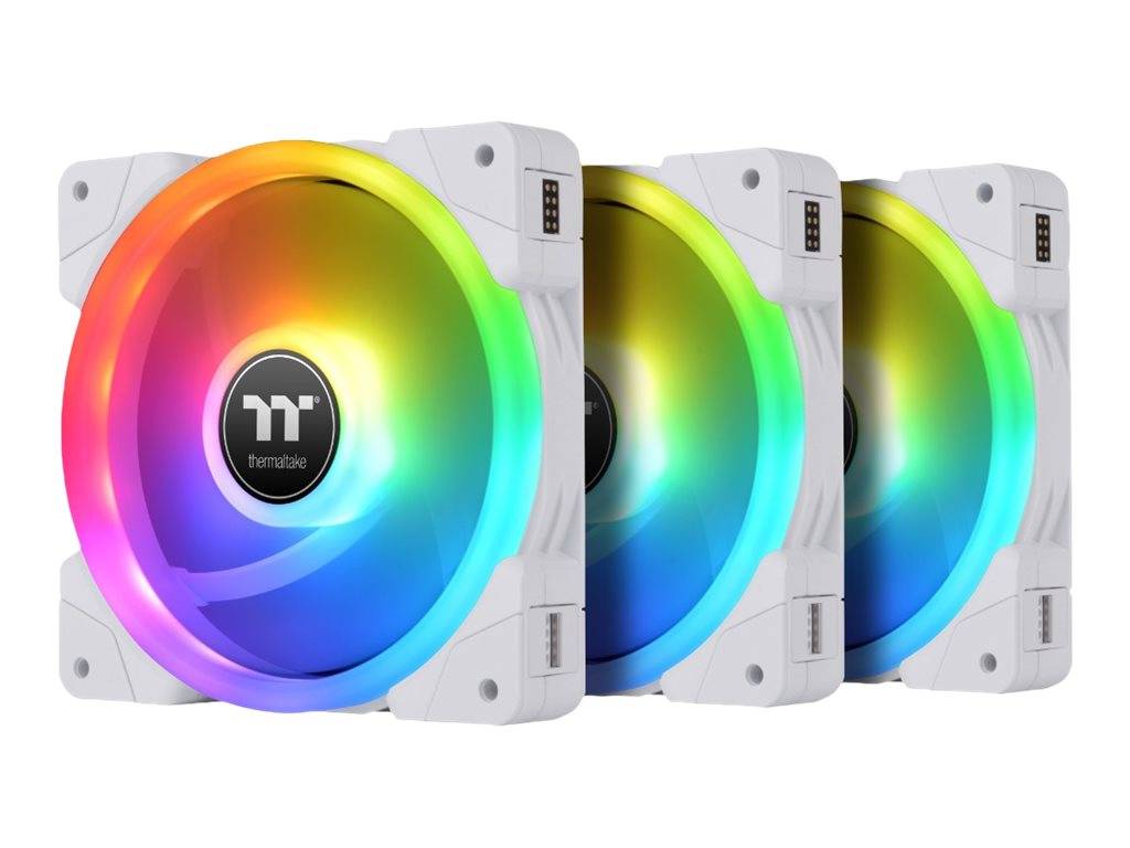 Thermaltake CL-F162-PL14SW-A PC-ventilator Wit, Transparant, RGB (b x h x d) 140 x 140 x 25 mm Incl. RGB-verlichtingsbes-0