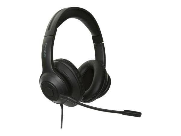 Targus AEH102GL Bedraad Over het hoofd, Over het oor Stereo Headset - Zwart - Binauraal - Circumauraal - 182,9 cm Kabel