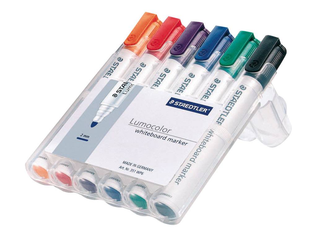 Viltstift Staedtler Lumocolor 351 whiteboard set à 6 stuks assorti-1