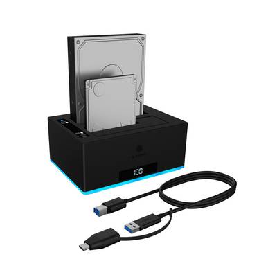 ICY BOX IB-127CL-U3 USB 3.0 SATA 6 Gb/s 2 poorten Harde schijf-kopieerstation 3.5 inch, 2.5 inch Met clone-functie-0