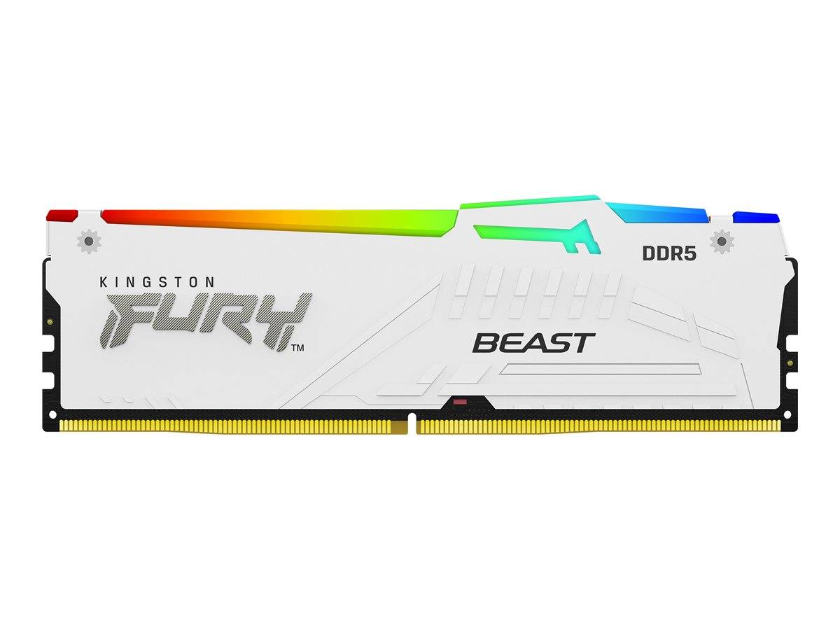 Kingston Technology FURY Beast 32GB 5200MT/s DDR5 CL36 DIMM (Kit van 2) White RGB EXPO. Component voor: PC, Intern geheu-2