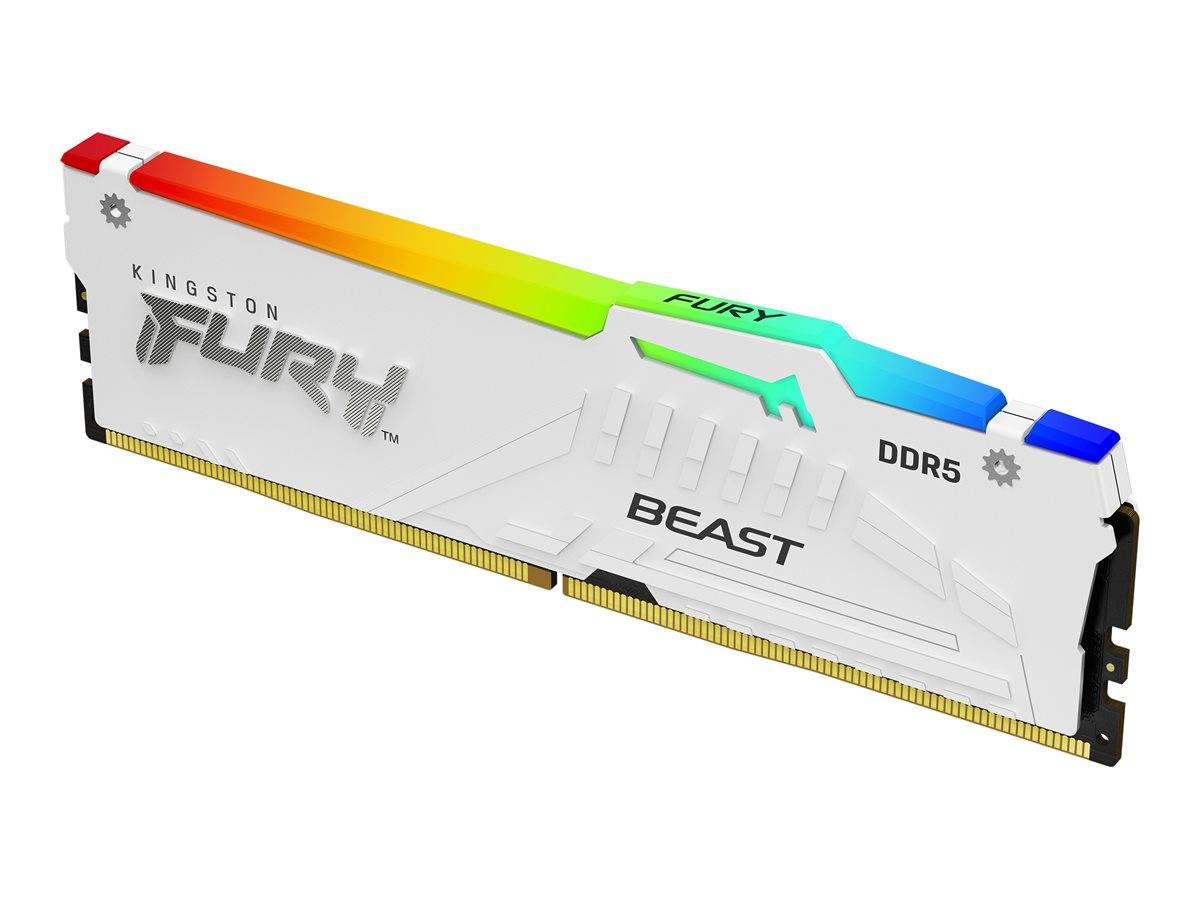 Kingston Technology FURY Beast 32GB 5200MT/s DDR5 CL36 DIMM (Kit van 2) White RGB EXPO. Component voor: PC, Intern geheu-3