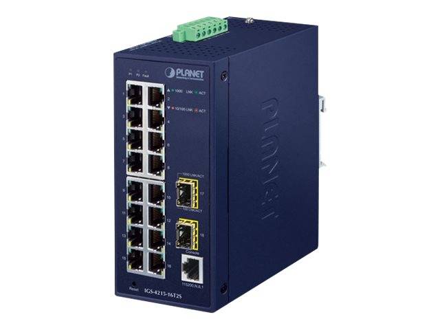 PLANET Industriële 16-poorts beheerde switch IGS-4215-16T2S-0