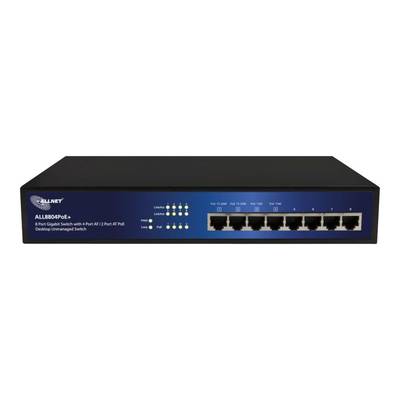 ALLNET ALL8804POE+ - Unmanaged - L2 - Gigabit Ethernet (10/100/1000) - Power over Ethernet (PoE) - Rack-montage