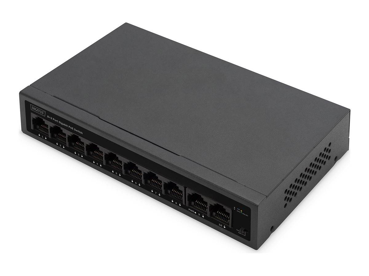 Digitus DN-95357 Netwerk switch 8 + 2 poorten 10 / 100 / 1000 MBit/s PoE-functie-1