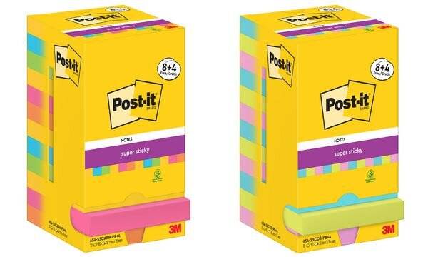 Post-it 4064035065645 Post-it Super Sticky - Notes Carnival, 90 vel, ft 76 x 76 mm, 8 + 4 GRATIS-3