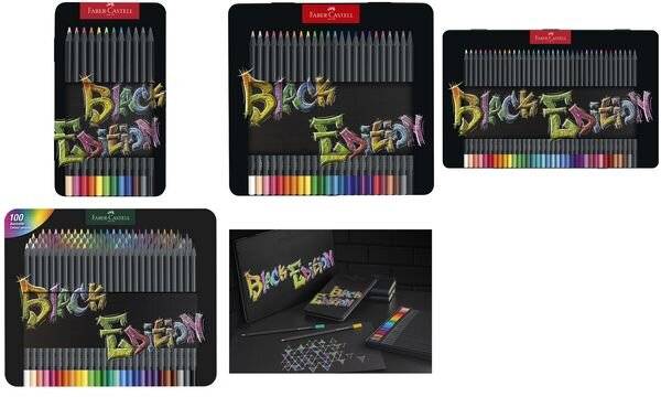 FABER-CASTELL kleurpotloden Black Edition 100 metalen set.-5