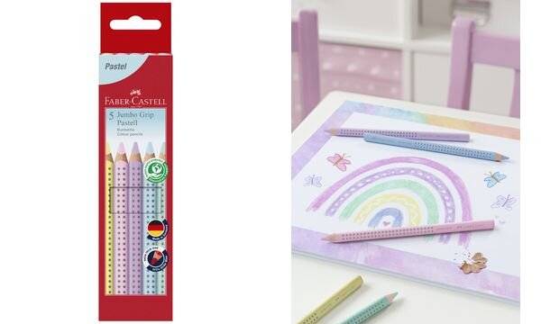 FABER-CASTELL Kleurpotlood Jumbo Grip Pastel 5-pack-0