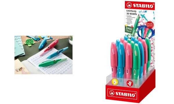 STABILO 4006381592796 STABILO - EASYbirdy vulpen 3D Wildlife, display van 16 stuks-0