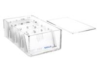 Maul 4002390047111 Maul - visitekaartbox acryl met deksel incl. index 11.4x19x7.2cm-1