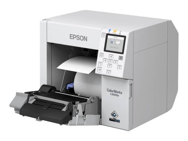 Epson ColorWorks C4000, Gloss Black Ink, cutter, ZPLII, USB, Ethernet | C31CK03102BK