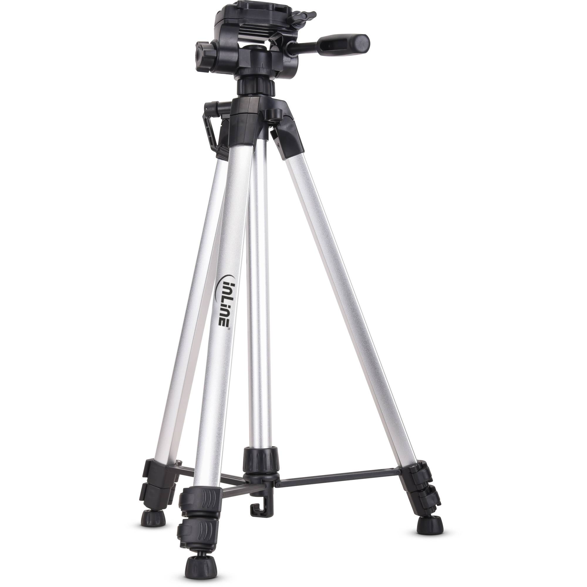 inLine Ministatief 1/4 inch Werkhoogte: 65 - 173 cm Zilver Incl. zwengel, Waterpas, Incl. tas-3