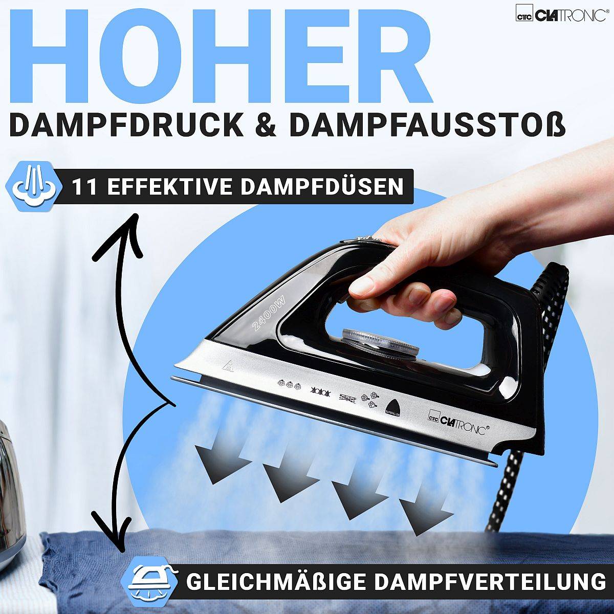 Clatronic DBS 3749 263999 Stoomstrijkstation 2400 W Zwart-2