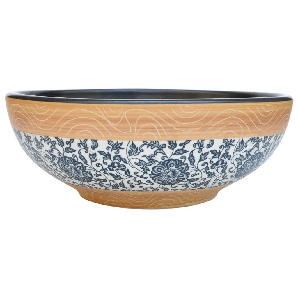 Vidaxl opzetwasbak rond φ41x14 cm keramiek meerkleurig 87210121186528721012118652
