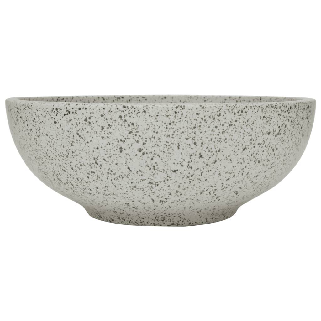 Vidaxl opzetwasbak rond φ41x14 cm keramiek grijs 87210121186838721012118683