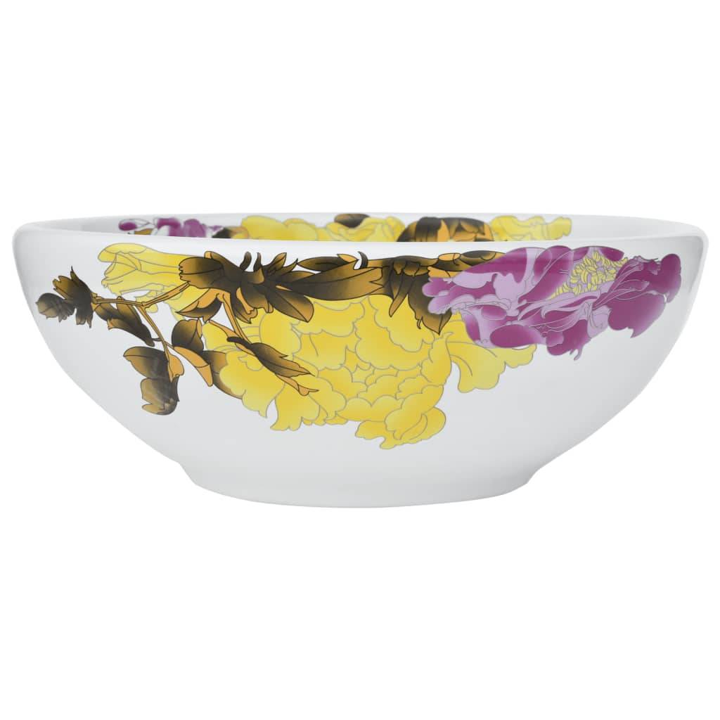 Vidaxl opzetwasbak rond φ41x14 cm keramiek meerkleurig 87210121186388721012118638