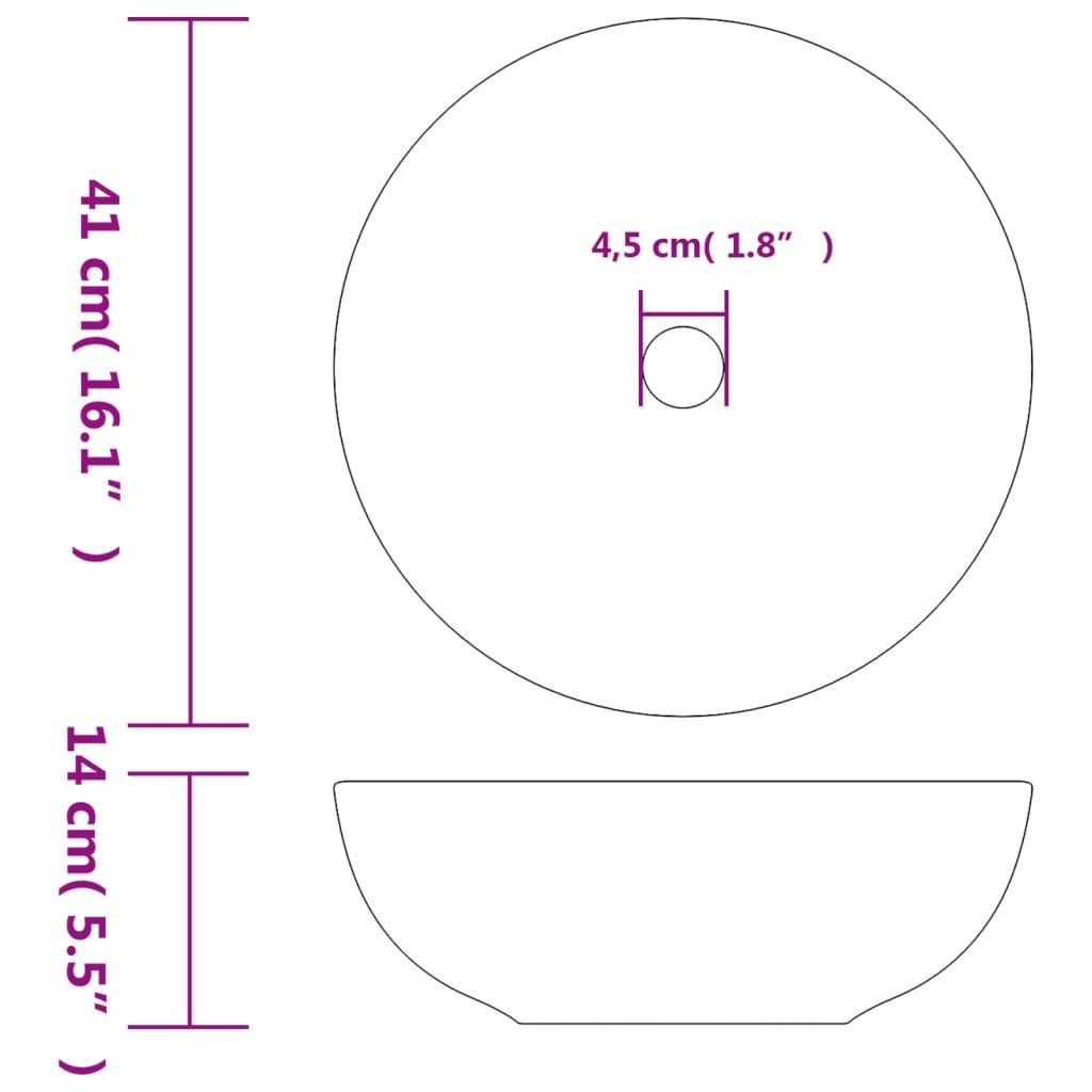 vidaXL - Opzetwasbak - rond - Φ41x14 - cm - keramiek - meerkleurig-4