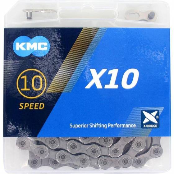 Ketting 10 speed KMC X10 114 schakels - grijs-1