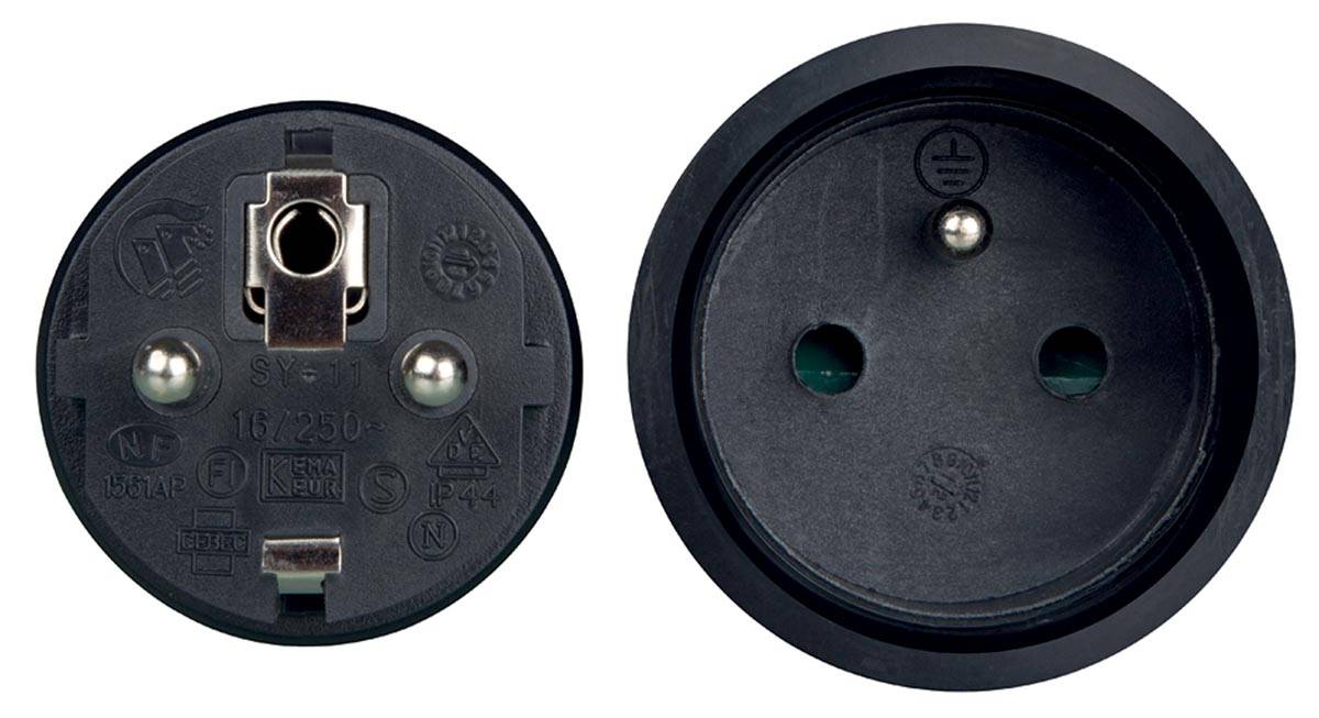 Perel 5410329453053 Perel - verlengkabel 3 meter, zwart, voor Nederland-1