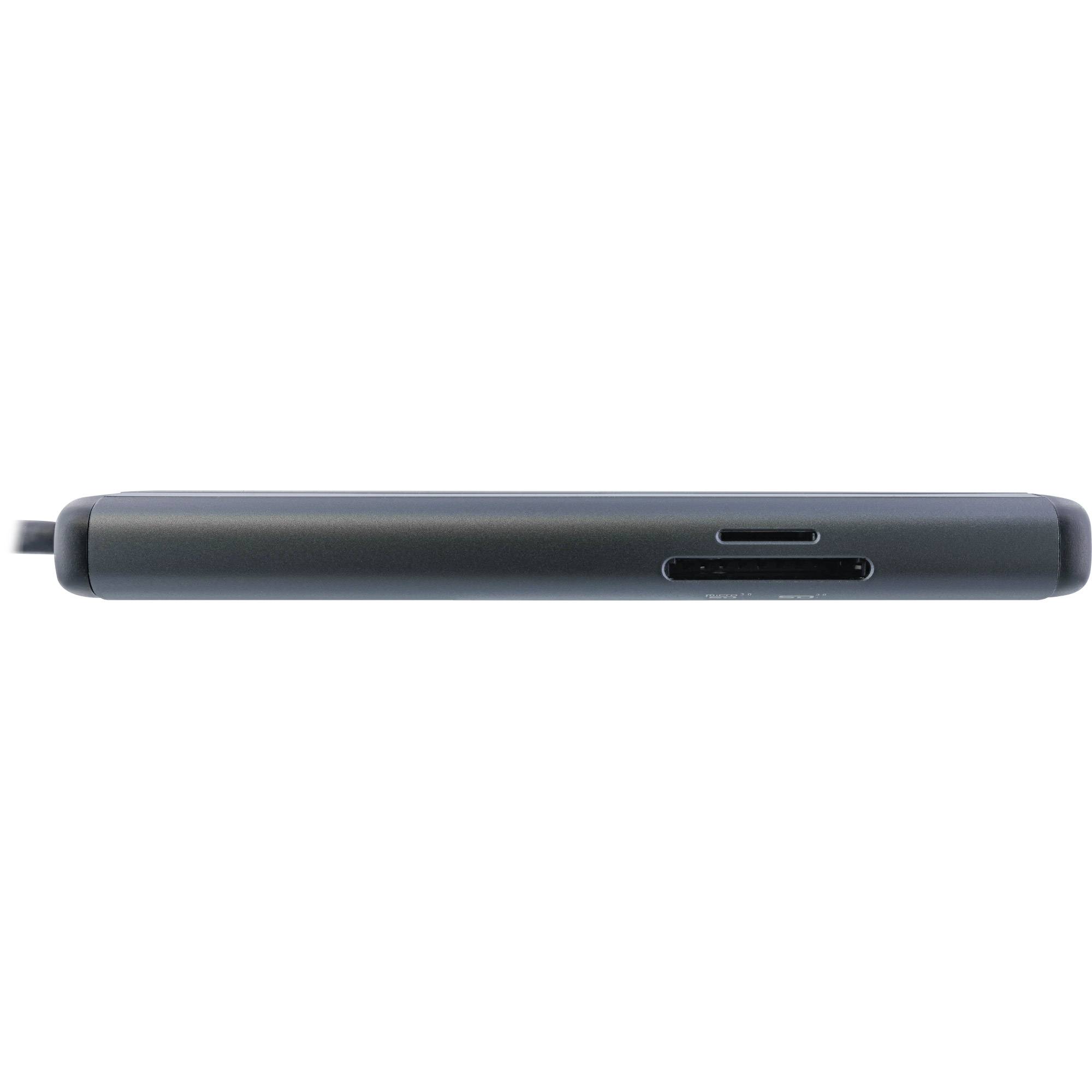 InLine USB-C multiport adapter | DP 4K 60Hz, HDMI 4K 60Hz, USB-A+C, RJ45 en SD | PD 100W | aluminium | 0,15 meter-2