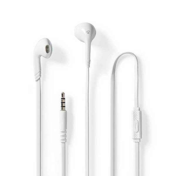 Nedis stereo in-ear earphones met microfoon | wit | 1,2 meter