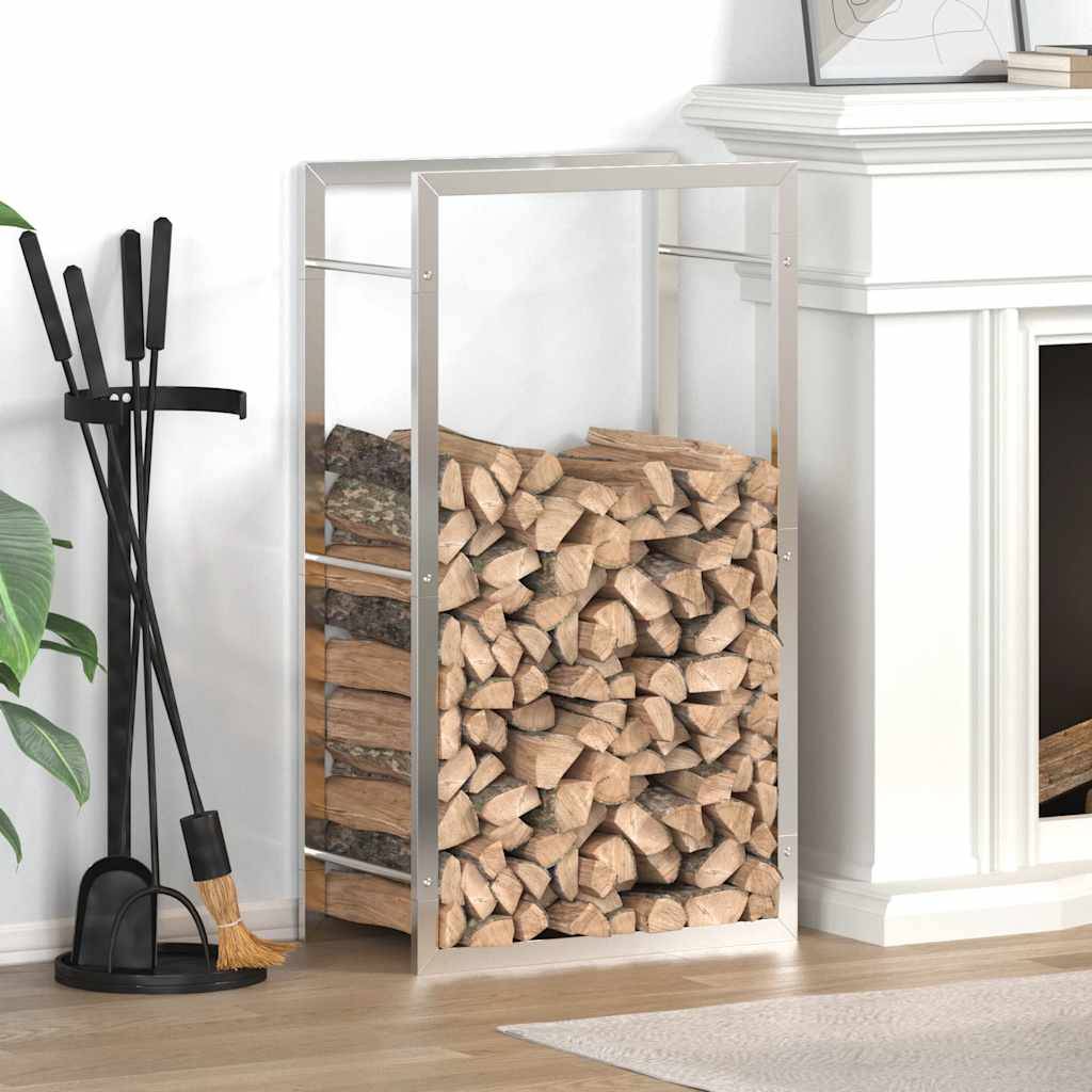 vidaXL - Haardhoutrek - 50x28x94 - cm - roestvrij - staal-1