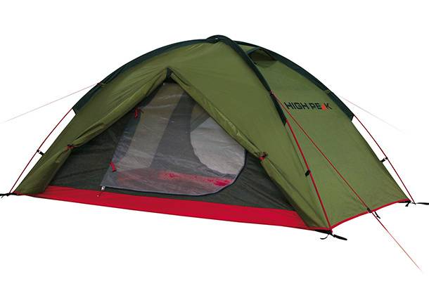 High Peak Woodpecker 3 Dome Tent Groen-Rood 3 Persoons Model N0802-0