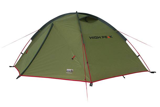High Peak Woodpecker 3 Dome Tent Groen-Rood 3 Persoons Model N0802-1