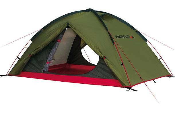 High Peak Woodpecker 3 Dome Tent Groen-Rood 3 Persoons Model N0802-2