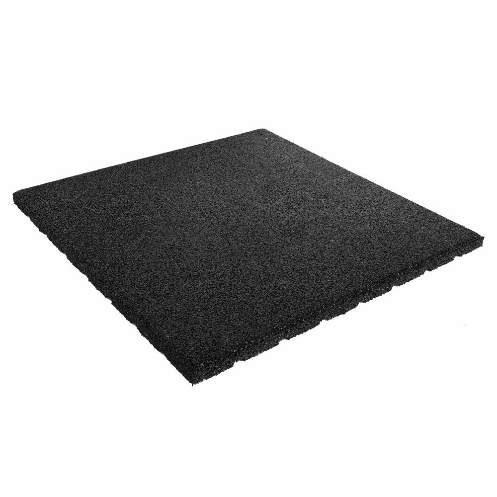 Rubber tegel 20 mm - 50 x 50 cm - Zwart - 4 stuks - 1m²-1