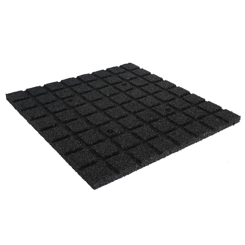 Rubber tegel 25 mm - 50 x 50 cm - Zwart - 4 stuks - 1m²-1