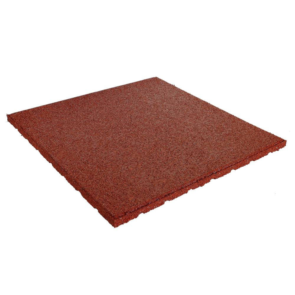 Rubber tegel 20 mm - 50 x 50 cm - Rood - 4 stuks - 1m²-1
