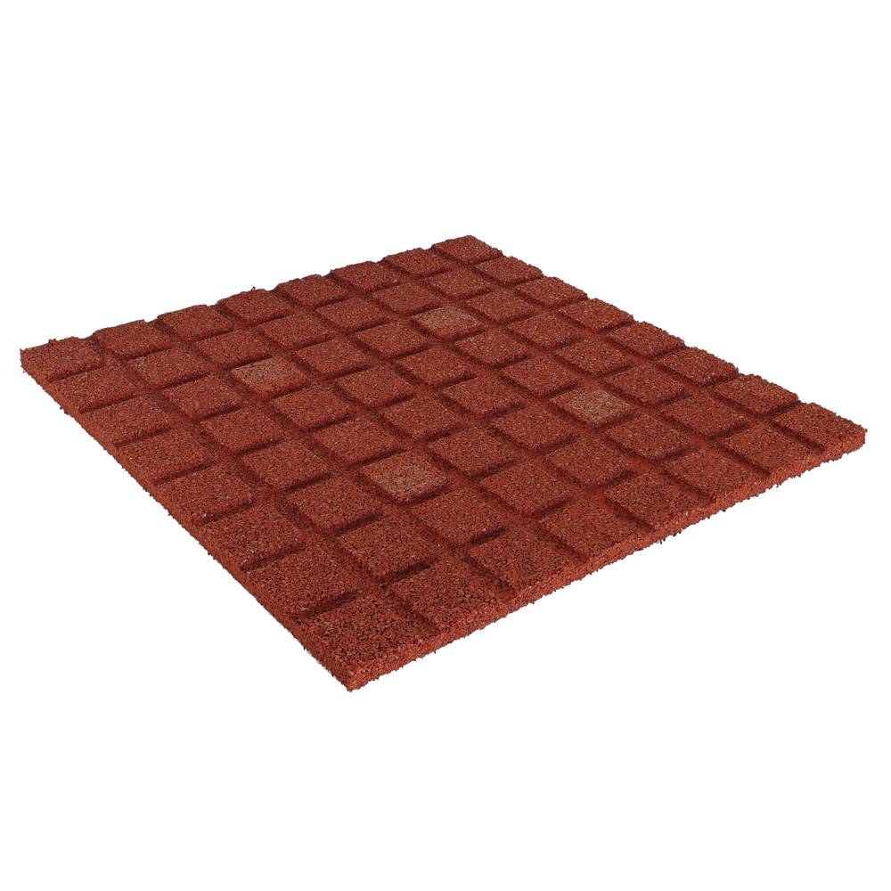 Rubber tegel 20 mm - 50 x 50 cm - Rood - 4 stuks - 1m²-2