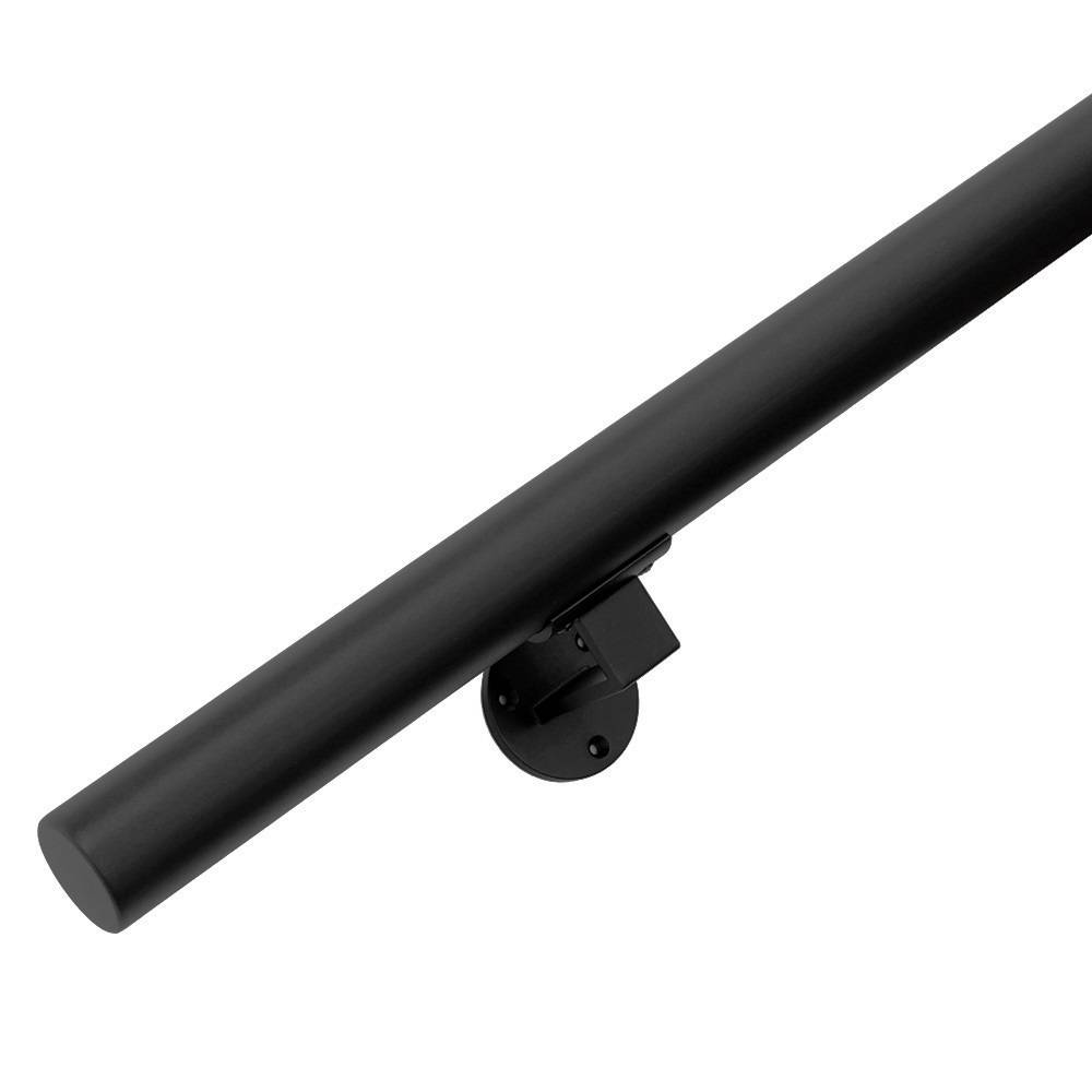 Zwarte Trapleuning 60 cm + 2 houders-0